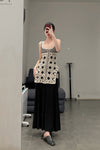 SWAYING/KNIT Embroidered Crochet Vest with Bandeau White/Black SW22SST57